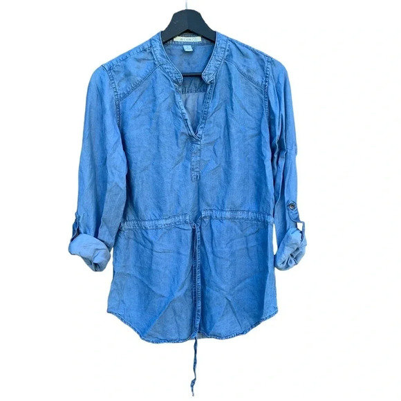 MIAMI women's small denim blouse with adjustable arms - Picture 1 of 3